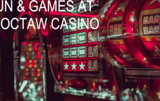 Slot Machines. Text: Fun & games at Choctaw Casinos.