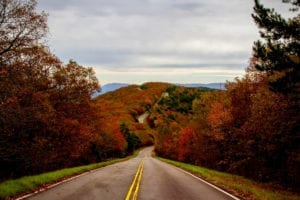 View from the road at the Talimena National Scenic Byway
