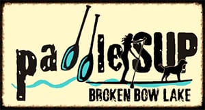 PaddleSUP logo. Text: Broken Bow Lake.
