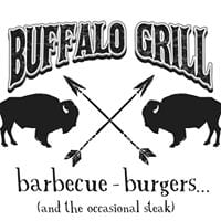 Buffalo Grill logo. Text: Barbecue, burgers and the occasional steak.