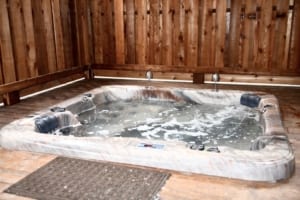 Boomerang Cabin - Indoor hot tub.