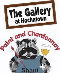 The Gallery in Hochatown logo. Additional text: Paint and Chardonnay.
