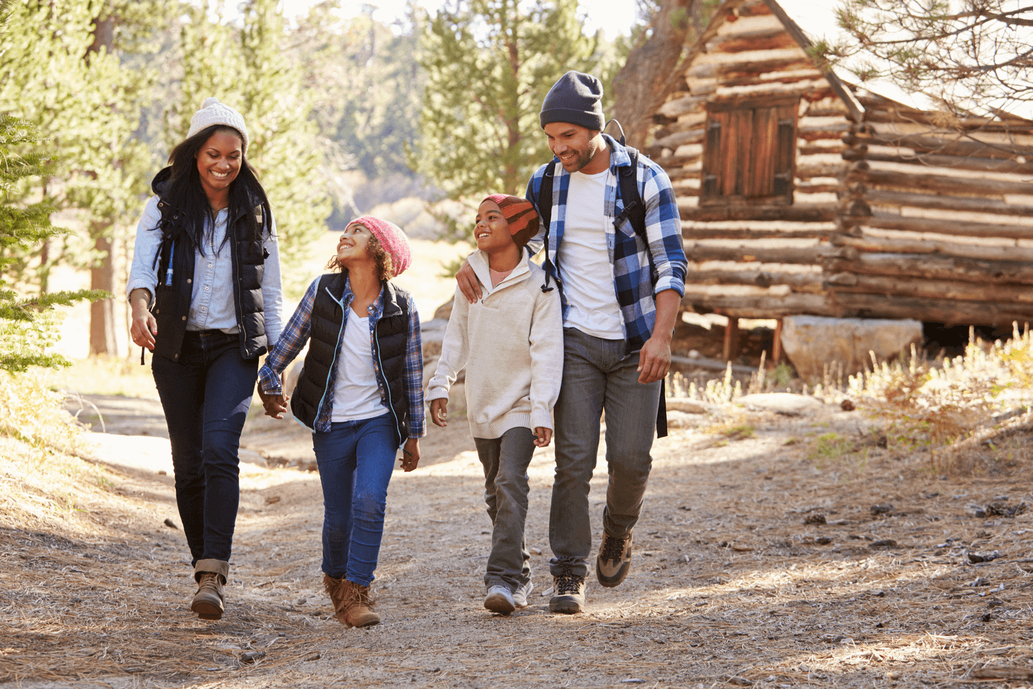 Picture of a family enjoying a getaway at our Beavers Bend cabins.