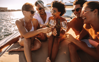 A photo of a group enjoying Broken Bow Lake activities.