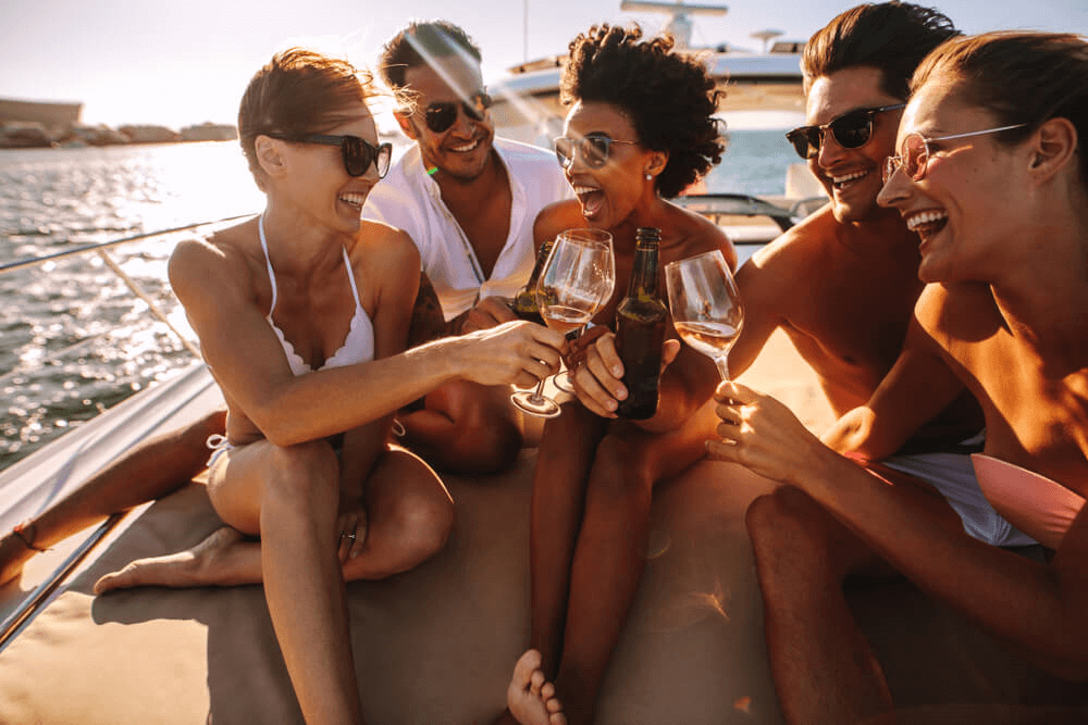 A photo of a group enjoying Broken Bow Lake activities.