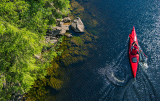 A photo of a person kayaking in Broken Bow.