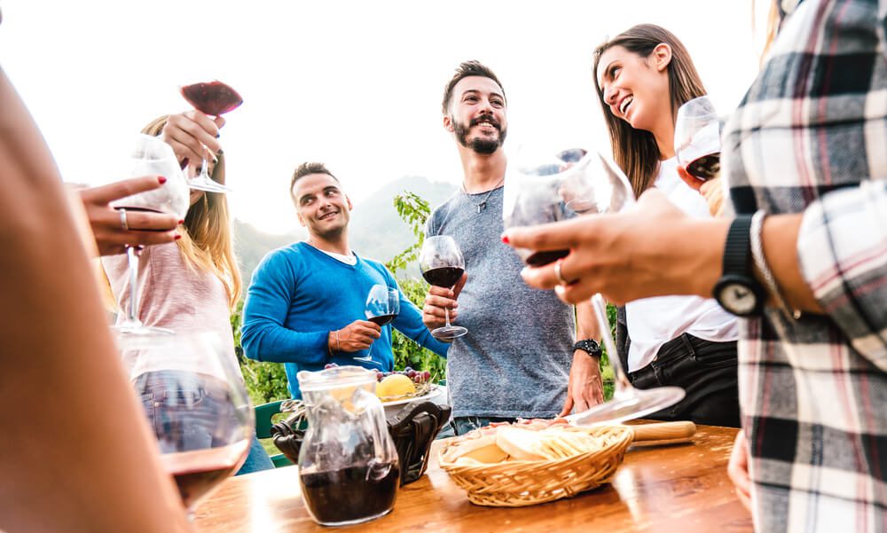 A group at a winery, one of the many attractions in Broken Bow.