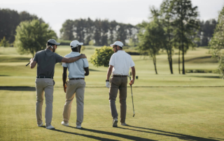 A group of men at a Broken Bow golf course.