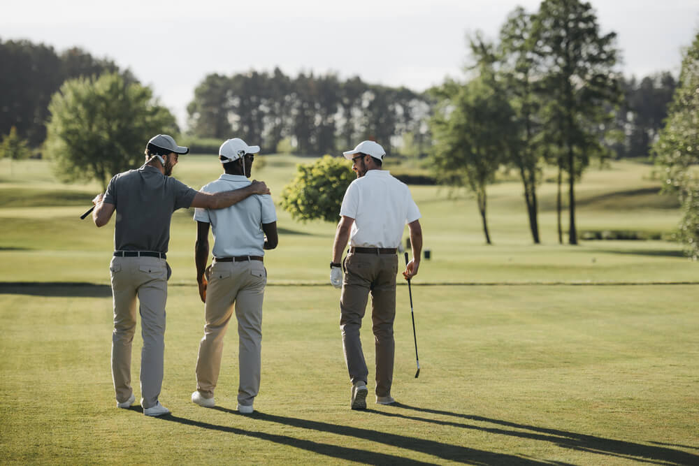 A group of men at a Broken Bow golf course.