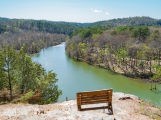 The view of Oklahoma scenery from a Broken Bow area bluff.