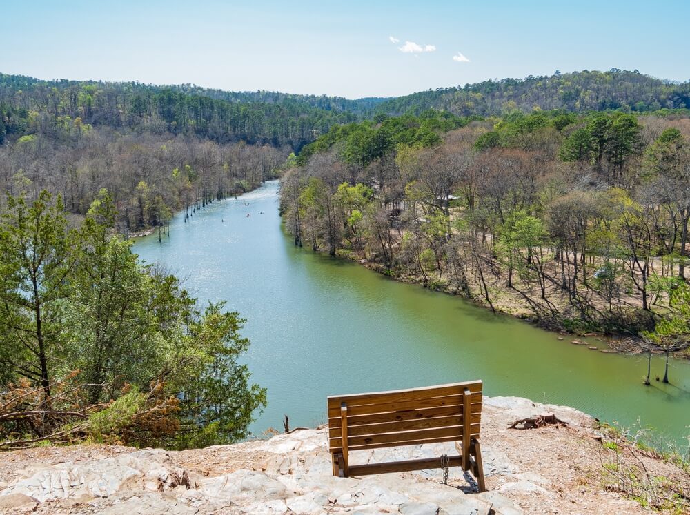 The view of Oklahoma scenery from a Broken Bow area bluff.